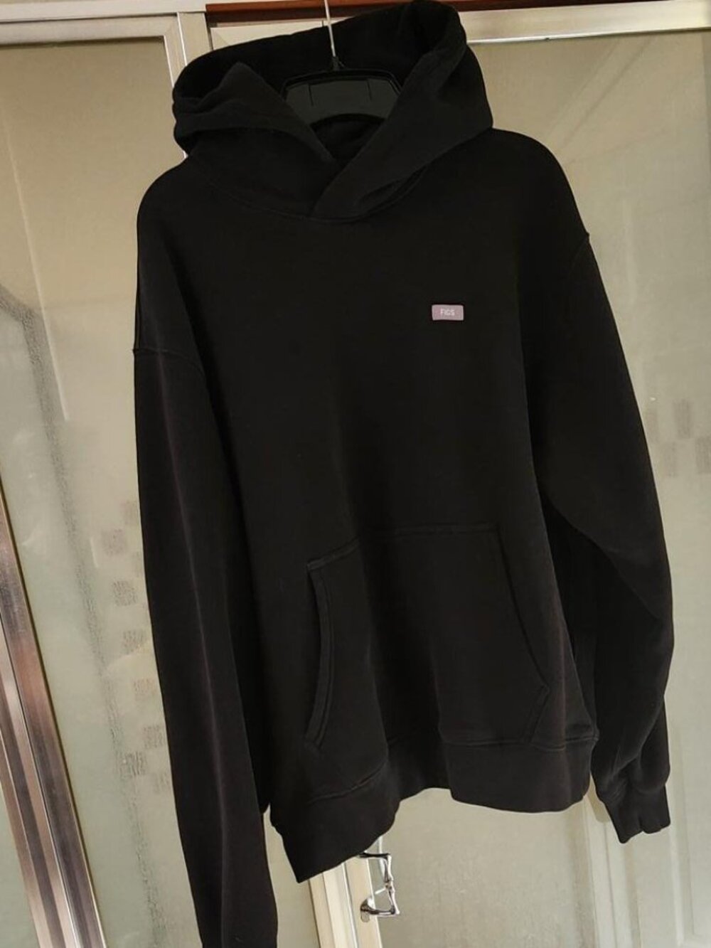 FIGS Black Oversized Cotton Blend Hoodie Sweatshirt Medical Lounge Pull  L